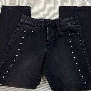 Zara Black Straight Leg Jeans with Studs